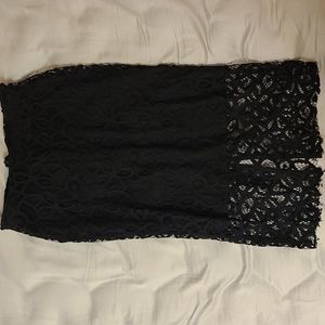 Zara Basic Black Lace Pencil Skirt